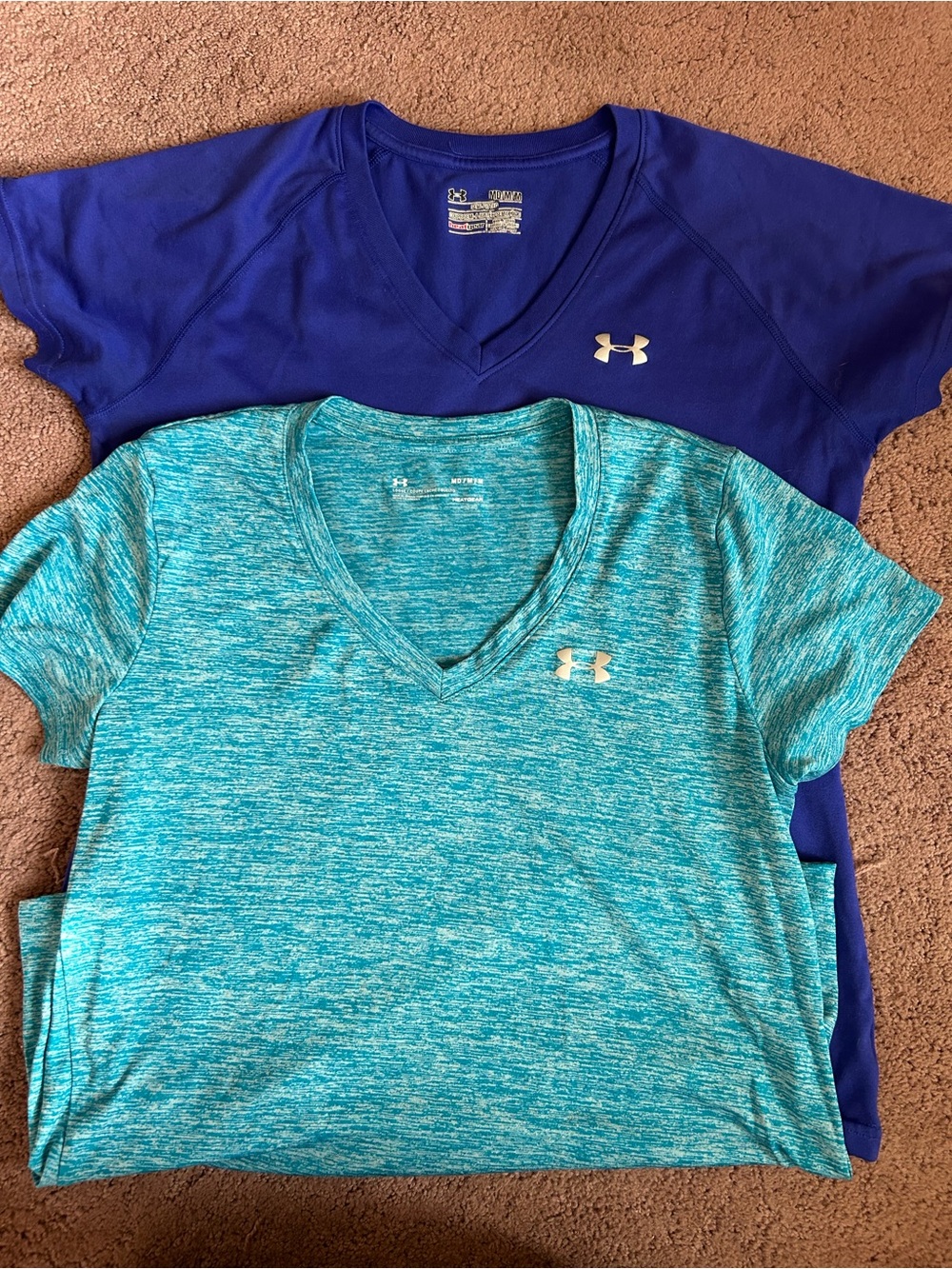 Under Armour Women’s Short Sleeve V-Neck Tee Set of two - Royal Blue & Teal